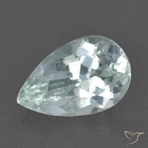 2.36ct Pear Facet Turquoise Aquamarine from Madagascar, Dimension 11.3 x 7.3mm, VS Clarity, Natural untreated gemstone, 1pc Aquamarine in Light Blue-green Color, Mohs Hardness of 7.5 - 8 suitable for daily wear jewelry, Year of the Ox Gemstone, Photo A