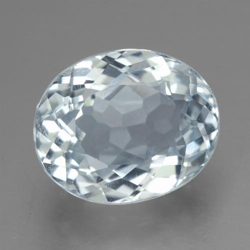 Bluish White Aquamarine Gem - 2.9ct Oval Facet (ID: 459220)
