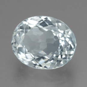 2.88 ct White Aquamarine Stone, Natural Aquamarine in Oval Facet Shape for Sale