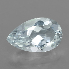 Bluish White Aquamarine Gem - 2.9ct Pear Facet (ID: 459226)