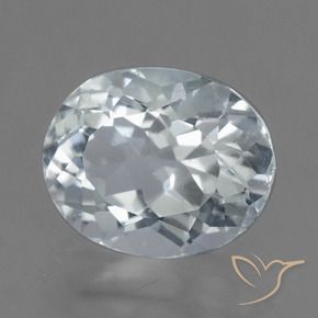 2.53 ct White Aquamarine Stone, Natural Aquamarine in Oval Facet Shape for Sale