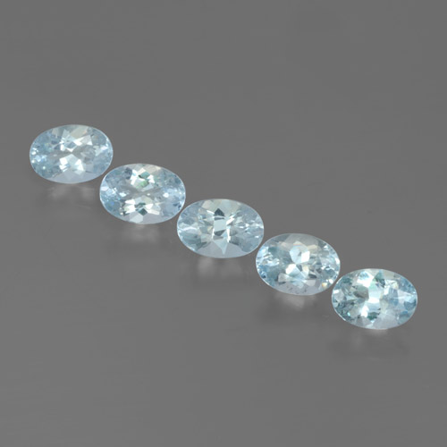 hellblau Aquamarin Edelstein - 0.5ct Oval facettiert (ID: 465182)