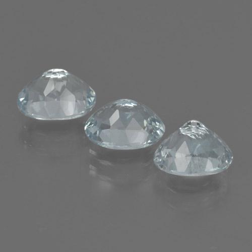 Aquamarine Gemstones in 7.3 x 5.6 mm Size for Sale, Aquamarine Stones in Pale Blue Color