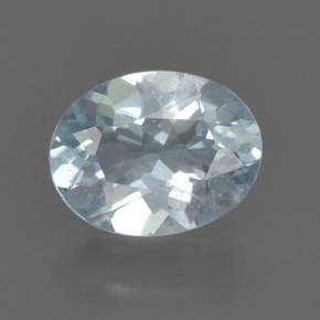 0.85 ct Blue Aquamarine Gemstone, Aquamarine Gem in Oval Facet Shape for Sale.