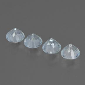 Aquamarine Gemstones in 5.5 mm Size for Sale, Aquamarine Stones in Light Baby Blue Color