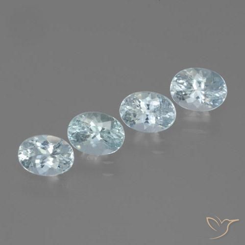 2.40 ctw Blue Aquamarine Stones, Natural Aquamarine in Oval Facet Shape for Sale