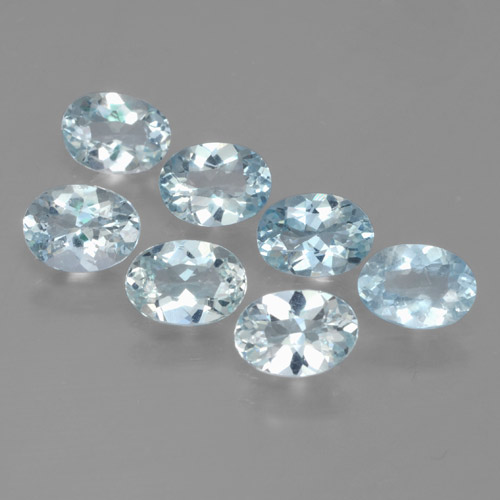 hellblau Aquamarin Edelstein - 0.5ct Oval facettiert (ID: 465863)