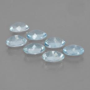 Aquamarine Gemstones in 6.5 x 4.8 mm Size for Sale, Aquamarine Stones in Light Blue Color