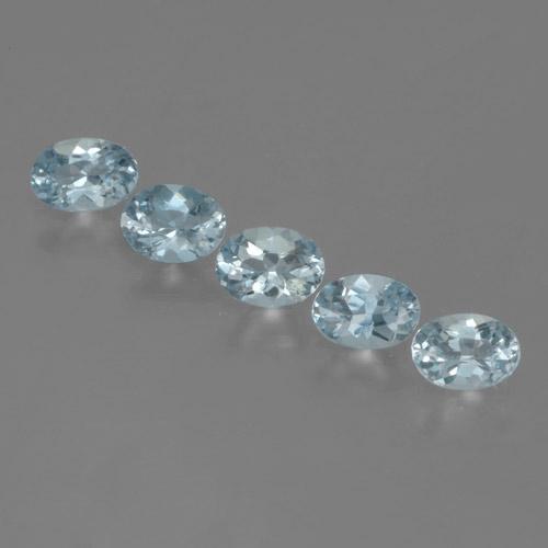 Light Aqua Blue Aquamarine Gem - 0.4ct Oval Facet (ID: 465890)