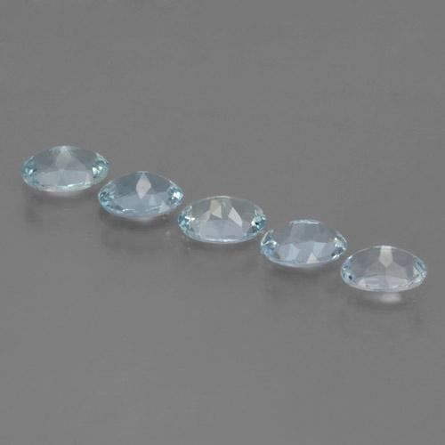 Aquamarine Gemstones in 5.8 x 4.3 mm Size for Sale, Aquamarine Stones in Light Aqua Blue Color