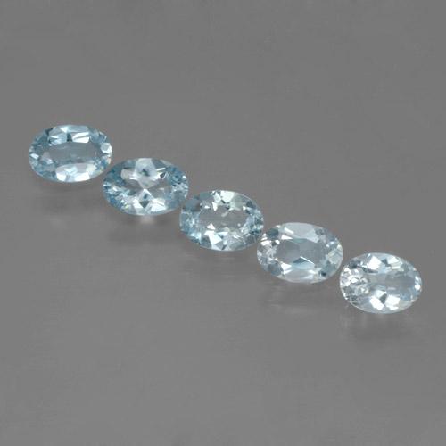 hellblau Aquamarin Edelstein - 0.4ct Oval facettiert (ID: 465893)
