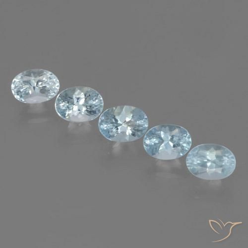3.23 ct Blue Green Aquamarine, 6.6 x 4.9 mm Oval Cut From India, Photo A