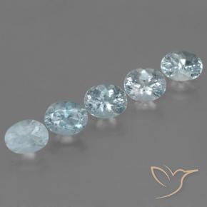 3.83 ctw Blue Aquamarine Stones, Natural Aquamarine in Oval Facet Shape for Sale
