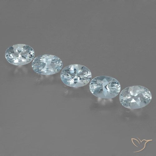 Acquamarina blu da 3,14 ct, taglio ovale da 6,6 x 4,9 mm dall'India, Photo A