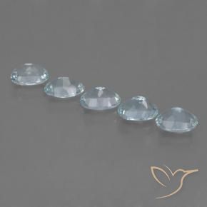 Aquamarine Gemstones in 6.6 x 4.9 mm Size for Sale, Aquamarine Stones in Light Blue Color