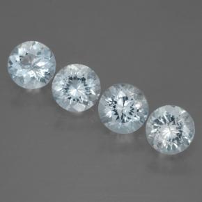 Azul claro Aguamarina Gema - 0.7ct Faceta Redonda (ID: 466016)