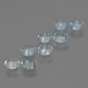 Aquamarine Gemstones in 5 mm (calibrated) Size for Sale, Aquamarine Stones in Light Blue Color