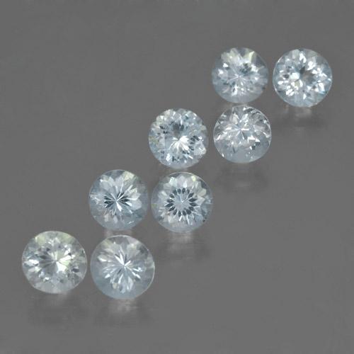 Светло-синий Аквамарин Камень - 0.7ct Круглая Фасетная Огранка (ID: 466099)