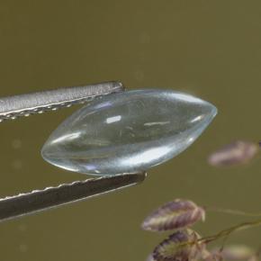 1.06 ct Blue Aquamarine Stone, Natural Aquamarine in Marquise Cabochon Shape for Sale