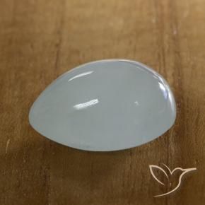 15.88 ct White Aquamarine Stone, Natural Aquamarine in Pear Cabochon Shape for Sale