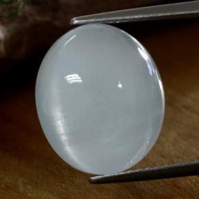 Bluish White Aquamarine Gem - 8.6ct Oval Cabochon (ID: 469724)