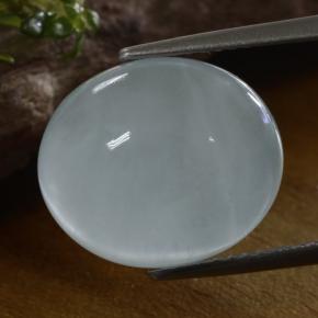 8.61 ct White Aquamarine Stone, Natural Aquamarine in Oval Cabochon Shape for Sale