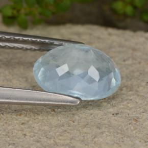 Aquamarine Gemstone in 8.5 x 6.5 mm Size for Sale, Aquamarine Stone in Very Light Blue Color
