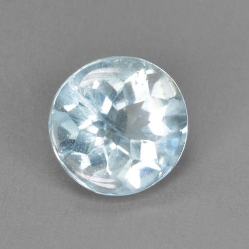1.46 ct Blue Aquamarine Stone, Natural Aquamarine in Round Facet Shape for Sale