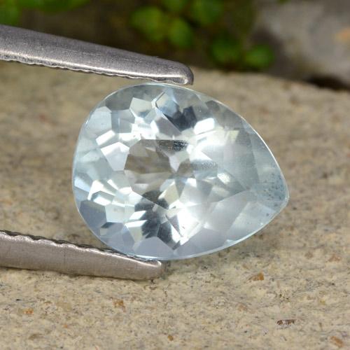 Mm 7 9 X 6 3 Ct 1 14 زبرجد أو أكوامارين أزرق مائى فاتح وجه كمثرى