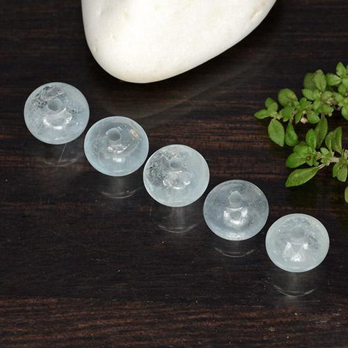 6.21 ctw Blue Aquamarine Stones, Natural Aquamarine in Rondelle Shape for Sale