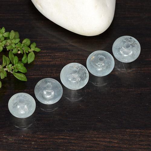 Aquamarine Gemstones in 6.5 x 6.5 mm Size for Sale, Aquamarine Stones in Very Light Blue Color