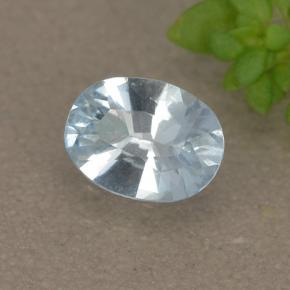0.38 ct Blue Aquamarine Stone, Natural Aquamarine in Oval Facet Shape for Sale