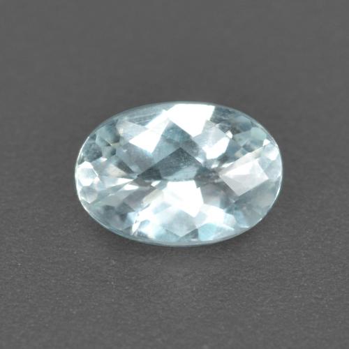 Light Blue Aquamarine Gem - 0.4ct Oval Checkerboard (ID: 497378)