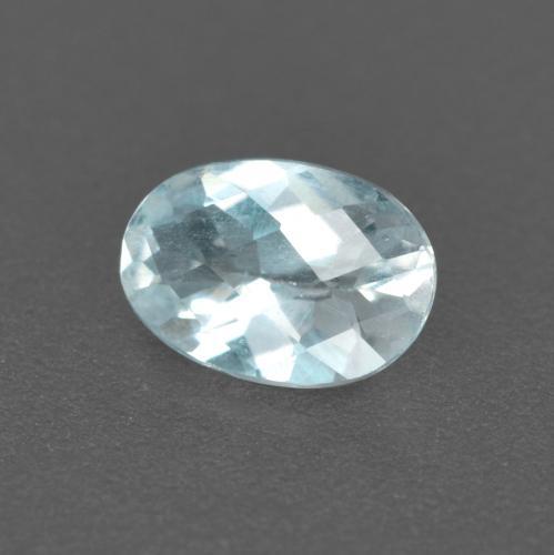 0.43 ct Blue Aquamarine Stone, Natural Aquamarine in Oval Checkerboard Shape for Sale