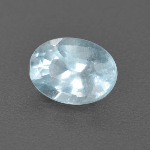 0.48 ct Blue Aquamarine Stone, Natural Aquamarine in Oval Facet Shape for Sale