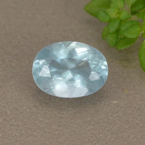 Light Blue Aquamarine Gem - 0.7ct Oval Facet (ID: 497392)