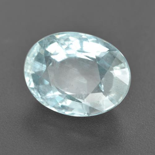 7.07 ct Blue Aquamarine Stone, Natural Aquamarine in Oval Facet Shape for Sale