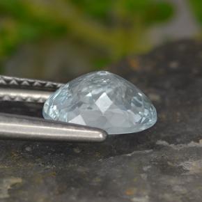 Aquamarine Gemstone in 8.2 x 6.5 mm Size for Sale, Aquamarine Stone in Pale Blue Color