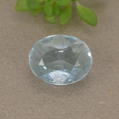 hellblau Aquamarin Edelstein - 0.5ct Oval facettiert (ID: 497423)