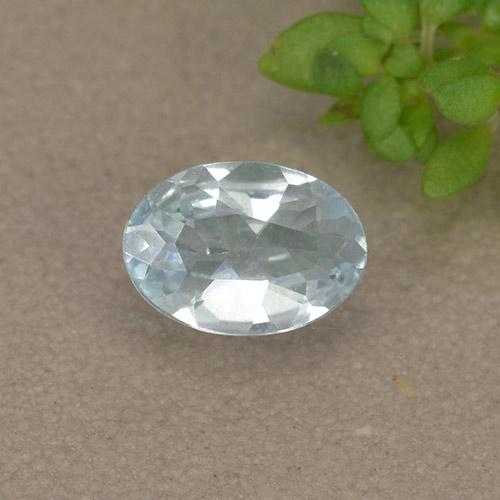 Very Light Blue Aquamarine Gem - 0.4ct Oval Facet (ID: 497425)