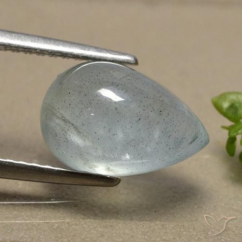 3.39 ct Turquoise Aquamarine Stone, Natural Aquamarine in Pear Cabochon Shape for Sale
