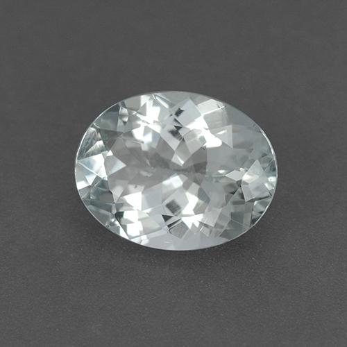 2.28 ct White Aquamarine Stone, Natural Aquamarine in Oval Facet Shape for Sale