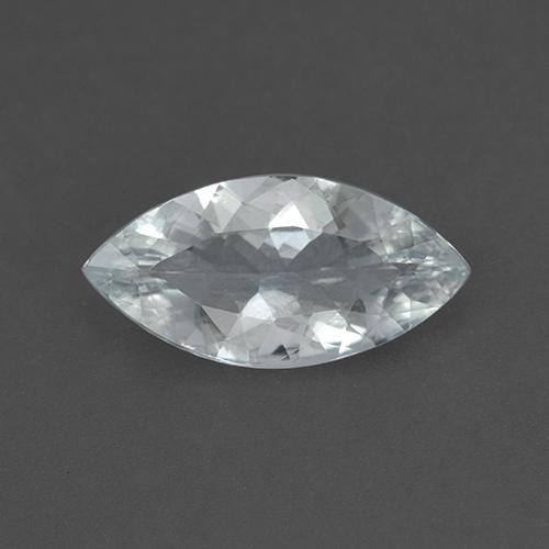 15.8 x 7.9mm Marquise Facet White Aquamarine from Madagascar, Weight of 2.55ct, Natural untreated Gemstone in VVS Clarity, 1pc Aquamarine - Color: Bluish White, Mohs Hardness of 7.5 - 8 suitable for daily wear jewelry, March Birthstone, Photo A