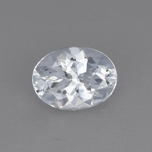 Bläulich-weiß Aquamarin Edelstein - 1.1ct Oval facettiert (ID: 514190)