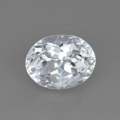青みがかったホワイト アクアマリン 宝石 - 2ct オーバル ファセット (ID: 514194)