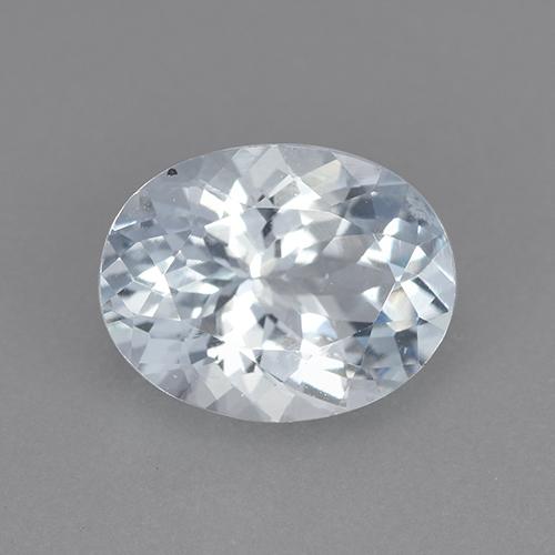 Bluish White Aquamarine Gem - 1.8ct Oval Facet (ID: 514297)