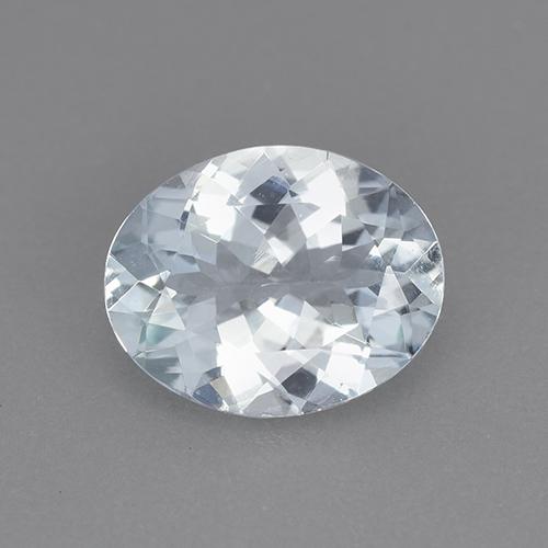 Bluish White Aquamarine Gem - 1.9ct Oval Facet (ID: 514298)