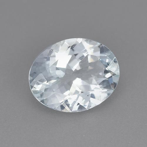 1.92 ct White Aquamarine Stone, Natural Aquamarine in Oval Facet Shape for Sale
