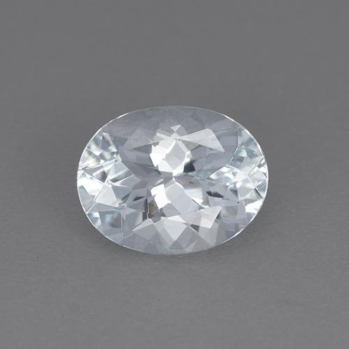 Bluish White Aquamarine Gem - 1.2ct Oval Facet (ID: 514300)