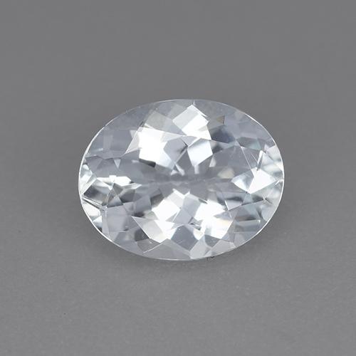 Bluish White Aquamarine Gem - 1.8ct Oval Facet (ID: 514303)